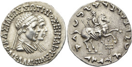 KÖNIGREICH BAKTRIEN. Hermaios Soter, ca. 115 - 110 v. Chr. Hermaios Soter, ca. 115 - 110 v. Chr. Tetradrachme im indischen Gewichtsstandard ø 26mm (9....