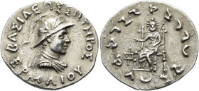 KÖNIGREICH BAKTRIEN. Hermaios Soter, ca. 115 - 110 v. Chr. Hermaios Soter, ca. 115 - 110 v. Chr. Tetradrachme im indischen Gewichtsstandard ø 28mm (9....