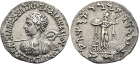 KÖNIGREICH BAKTRIEN. Straton I. Epiphanes Dikaios Soter, ca. 110 - 95 v. Chr. Straton I. Epiphanes Dikaios Soter, ca. 110 - 95 v. Chr. Tetradrachme im...