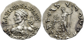 KÖNIGREICH BAKTRIEN. Heliokles II. Dikaios, ca. 100 - 90 v. Chr. Heliokles II. Dikaios, ca. 100 - 90 v. Chr. Tetradrachme im indischen Gewichtsstandar...