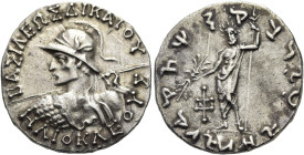 KÖNIGREICH BAKTRIEN. Heliokles II. Dikaios, ca. 100 - 90 v. Chr. Heliokles II. Dikaios, ca. 100 - 90 v. Chr. Tetradrachme im indischen Gewichtsstandar...