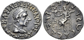 KÖNIGREICH BAKTRIEN. Amyntas Nikator, ca. 90 - 85 v. Chr. Amyntas Nikator, ca. 90 - 85 v. Chr. Drachme im indischen Gewichtsstandard ø 18mm (2.47g). V...