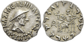 KÖNIGREICH BAKTRIEN. Amyntas Nikator, ca. 90 - 85 v. Chr. Amyntas Nikator, ca. 90 - 85 v. Chr. Drachme im indischen Gewichtsstandard ø 18mm (2.47g). V...