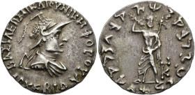 KÖNIGREICH BAKTRIEN. Archebios Dikaios Nikephoros, ca. 90 - 80 v. Chr. Archebios Dikaios Nikephoros, ca. 90 - 80 v. Chr. Tetradrachme im indischen Gew...