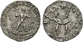 KÖNIGREICH BAKTRIEN. Telephos Euergetes, ca. 70 - 65 v. Chr. Telephos Euergetes, ca. 70 - 65 v. Chr. Drachme im indischen Gewichtsstandard ø 17mm (2.1...