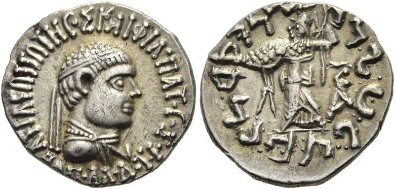 KÖNIGREICH BAKTRIEN. Apollodotos II. Megas Soter Philopator, ca. 70 - 55 v. Chr....