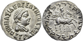 KÖNIGREICH BAKTRIEN. Hippostratos Megas Soter, ca. 65 - 55 v. Chr. Hippostratos Megas Soter, ca. 65 - 55 v. Chr. Tetradrachme im indischen Gewichtssta...