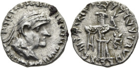 KÖNIGREICH BAKTRIEN. Straton II. und III., ca. 40 - 30 v. Chr. Straton II. und III., ca. 40 - 30 v. Chr. Drachme ø 18mm (2.38g). Vs.: ΒΑΣΙΛΕΩΣ ΣΩΤΗΡΟΣ...