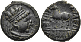 SOGDIANA. YÜEH-CHI. Nachahmung der Tetradrachmen Heliokles I. Nachahmung der Tetradrachmen Heliokles I. Drachme ø 17mm (3.81g). 1. Jh. v. Chr. Vs.: Ko...