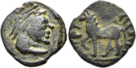 SOGDIANA. YÜEH-CHI. Nachahmung der Tetradrachmen Heliokles I. Nachahmung der Tetradrachmen Heliokles I. Drachme ø 17mm (2.70g). 1. Jh. v. Chr. Vs.: Ko...