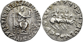 INDO-SKYTHEN. KÖNIGREICH. Azilises, ca. 70 - 60 v. Chr. Azilises, ca. 70 - 60 v. Chr. Tetradrachme im indischen Gewichtsstandard ø 28mm (9.54g). Vs.: ...