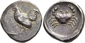 SIZILIEN. HIMERA. Didrachme ø 22mm (8.29g). 483 - 472 v. Chr. Vs.: IMERA, Hahn n. l. Rs.: Krabbe. U. Westermark - K. Jenkins, Himera: The Coins of Akr...