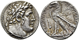 PHÖNIZIEN. TYROS. Schekel ø 27mm (14.23g). 117 - 116 v. Chr. Vs.: Büste des Herakles-Melkart mit Lorbeerkranz n. r. Rs.: ΤΥΡΟΥ ΙΕΡΑΣ ΚΑΙ ΑΣΥΛΟΥ, links...