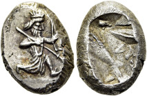 KÖNIGREICH DER ACHÄMENIDEN. Typ IIIb (früh). Typ IIIb (früh). Siglos ø 18mm (5.13g). Mzst.Dareios I. - Xerxes, ca. 485 - 420 v. Chr. Vs.: Großkönig mi...