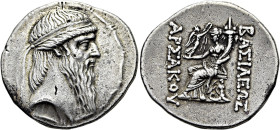 PARTHER. ARSAKIDEN. Artabanos II., 127 - 126 v. Chr. Artabanos II., 127 - 126 v. Chr. Tetradrachme ø 32mm (16.37g). Mzst.Seleukeia am Tigris. Vs.: Kop...