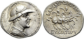 KÖNIGREICH BAKTRIEN. Eukratides I. Megas, ca. 170 - 145 v. Chr. Eukratides I. Megas, ca. 170 - 145 v. Chr. Tetradrachme ø 35mm (16.87g). ca. 163 - 145...