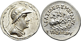 KÖNIGREICH BAKTRIEN. Eukratides I. Megas, ca. 170 - 145 v. Chr. Eukratides I. Megas, ca. 170 - 145 v. Chr. Tetradrachme ø 33mm (16.99g). ca. 163 - 145...