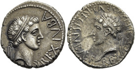 MAURETANIEN. KÖNIGREICH MAURETANIEN. Juba II., 25 v. Chr. - 23 n. Chr. Juba II., 25 v. Chr. - 23 n. Chr. Denar ø 17mm (3.09g). Vs.: REX IVBA, Kopf mit...