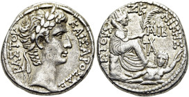NÖRDLICHE LEVANTE. SELEUKIA. Augustus, 31 v. - 14 n. Chr. Augustus, 31 v. - 14 n. Chr. Tetradrachme ø 26mm (15.26g). 5/4 v. Chr. Vs.: ΚΑΙΣΑΡΟΣ ΣΕ-ΒΑΣΤ...