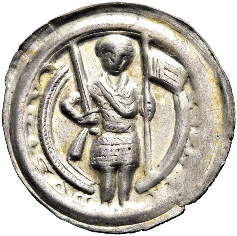 ANHALT. Bernhard, 1170 - 1212. Bernhard, 1170 - 1212. Brakteat (0.98g). o.J., Kö...