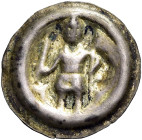 BRANDENBURG, Markgrafschaft. Otto II., 1184 - 1205. Otto II., 1184 - 1205. Brakteat (0.81g). o.J., Brandenburg. Markgraf stehend mit Schwert und Fahne...