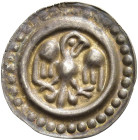 ROTTWEIL. Königliche Münzstätte. Königliche Münzstätte. Brakteat (0.37g). o.J. (um 1300 / 1330). Adler von vorne mit Kopf nach rechts. 19 mm. Klein (R...