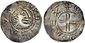 WÜRZBURG. Otto III., 983 - 1002. Otto III., 983 - 1002. Pfennig (0.97g). o.J., Würzburg. + S. KIL[IA]NVS, Kopf des Heiligen Kilian nach rechts / + O[T...
