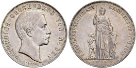 BADEN - DURLACH. Friedrich I., 1852 / 1856 - 1907. Friedrich I., 1852 / 1856 - 1907. Gulden (10.55g). 1863, Karlsruhe. Auf das Erste Badische Landessc...