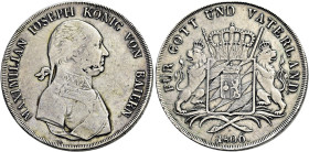 BAYERN. Maximilian IV. (I.) Josef, 1799 - 1825. Maximilian IV. (I.) Josef, 1799 - 1825. Konventionstaler (27.85g). 1806, München. Sogenannter " Königs...
