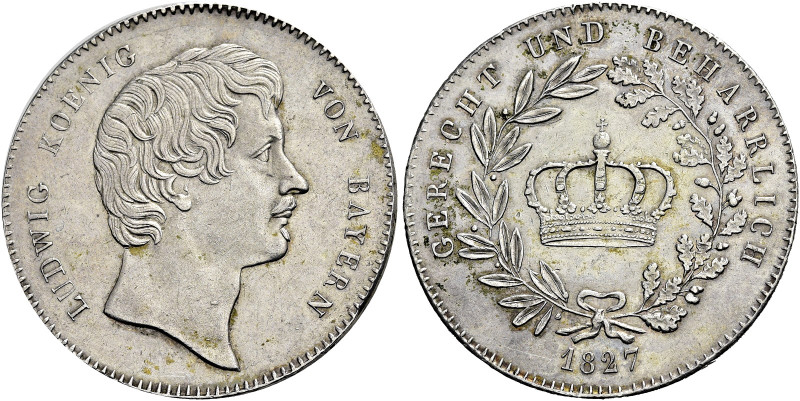 BAYERN. Ludwig I., 1825 - 1848. Ludwig I., 1825 - 1848. Kronentaler (29.44g). 18...