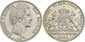 BAYERN. Ludwig I., 1825 - 1848. Ludwig I., 1825 - 1848. Doppeltaler (2 Vereinstaler) zu 3 1/2 Gulden (37.02g). 1843, München. Kopf nach rechts, darunt...