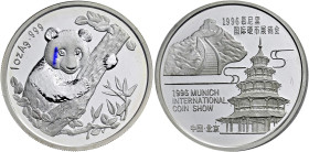 CHINA. VOLKSREPUBLIK. Seit 1949. Seit 1949. Silbermedaille (31.10g). 1996. Freundschaftspanda für die Internationale Münzausstellung in München (Munic...