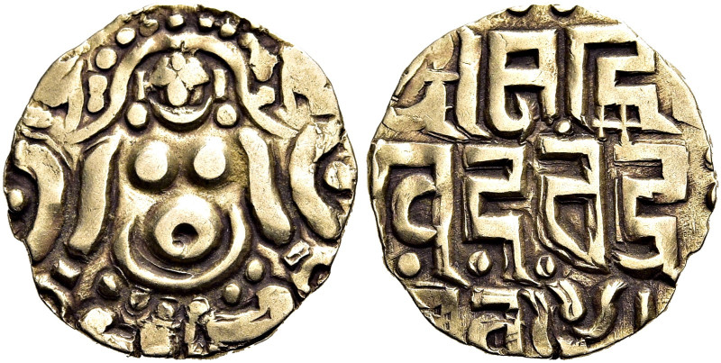 INDIEN. GAHADAVALAS VON KANAUJ UND BANARES. Dinar (3.98g). o.J. (um 1114 - 1154)...