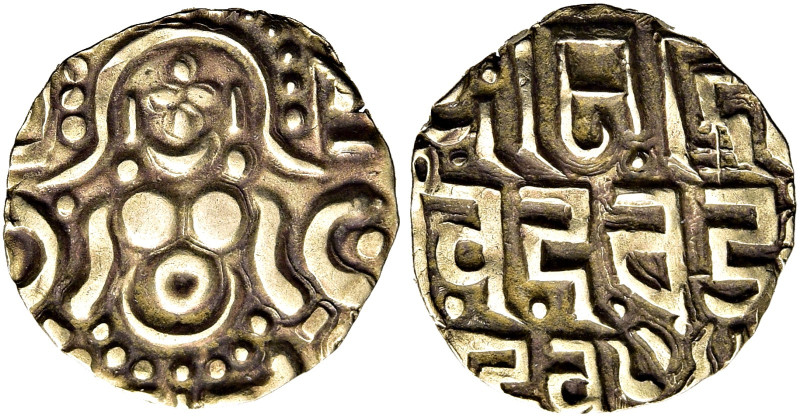 INDIEN. GAHADAVALAS VON KANAUJ UND BANARES. Dinar (4.31g). o.J. (um 1114 - 1154)...