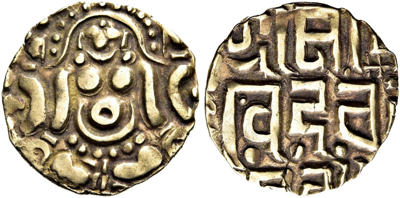 INDIEN. GAHADAVALAS VON KANAUJ UND BANARES. Dinar (3.97g). o.J. (um 1114 - 1154)...