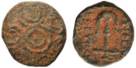 SELEUKID KINGS of SYRIA. Seleukos I Nikator, 312-281 BC. Ae (bronze, 1.50 g, 11 mm), Antioch on the Orontes. Macedonian shield. Rev. BAΣΙΛΕΩΣ ΣΕΛΕΥΚΟΥ...