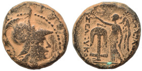 SELEUKID KINGS of SYRIA. Seleukos II Kallinikos, 246-226 BC. Ae (bronze, 8.41 g, 19 mm), Antioch on the Orontes. Head of Athena to right, wearing cres...