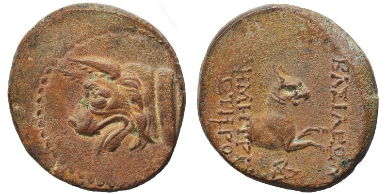 SELEUKID KINGS of SYRIA. Demetrios I Soter, 162-150 BC. Ae (bronze, 8.57 g, 22 m...