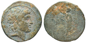 SELEUKID KINGS of SYRIA. Alexander I Balas, 152-145 BC. Ae (bronze, 7.53 g, 22 mm). Quasi-municipal issue, Kyrrhos. Diademed head to right. Rev. Zeus ...