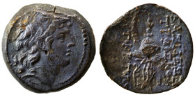 SELEUKID KINGS of SYRIA. Tryphon, 142-138 BC. Ae (bronze, 5.41 g, 18 mm), Antioch on the Orontes. Diademed head of Tryphon to right. Rev. ΒΑΣΙΛΕΩΣ ΤΡΥ...