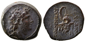 SELEUKID KINGS of SYRIA. Tryphon, 142-138 BC. Ae (bronze, 5.98 g, 18 mm), Antioch on the Orontes. Diademed head of Tryphon to right. Rev. ΒΑΣΙΛΕΩΣ ΤΡΥ...