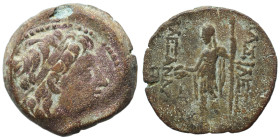 SELEUKID KINGS of SYRIA. Alexander II Zabinas 128-123 BC. Ae (bronze, 6.80 g, 19 mm), Antioch on the Orontes. Diademed head of Alexander II right. Rev...