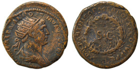 Trajan, 98-117. Semis (bronze, 3.73 g, 19 mm), Rome, for use in Syria. IMP CAES NER TRAIANO OPTIMO AVG GERM Radiate bust of Trajan to right, with slig...