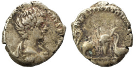 Geta, as Caesar, 198-209. Denarius (silver, 3.22 g, 17 mm), Laodicea ad Mare. L SEPTIMIVS GETA CAES Bareheaded and draped bust right. Rev. SEVERI PII ...