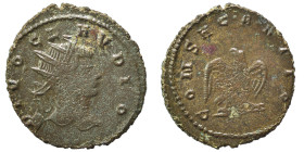 Divus Claudius II Gothicus, died 270. Antoninianus (bronze, 3.44 g, 20 mm), Rome. DIVO CLAVDIO Radiate head of Divus Claudius II to right. Rev. CONSEC...