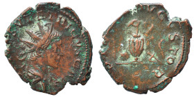 Tetricus II, as Caesar, 273-274. Antoninianus (bronze, 2.77 g, 20 mm), Colonia Agrippinensis (Cologne). C P E TETRICVS CAES Radiate and draped but rig...