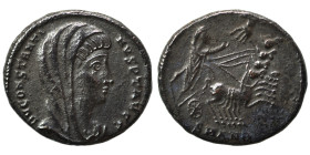Divus Constantine I, died 337. Follis (bronze, 1.88 g, 16 mm), Antioch. DV CONSTANTINVS P T AVGG Veiled head of Divus Constantine I to right. Rev. Div...