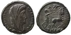 Divus Constantine I, died 337. Follis (bronze, 1.84 g, 15 mm), Antioch. DV CONSTANTINVS P T AVGG Veiled head of Divus Constantine I to right. Rev. Div...