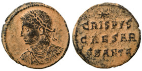 Crispus, as Caesar, 316-326. Follis (bronze, 1.42 g, 18 mm), Antioch. Laureate, draped and cuirassed bust of Crispus to left. Rev. CRISPVS / CAESAR / ...