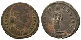 Fausta, Augusta, 324-326. Follis (bronze, 2.80 g, 18 mm), Heraclea. FLAV MAX FAVSTA AVG Draped bust of Fausta to right, wearing pearl necklace. Rev. S...